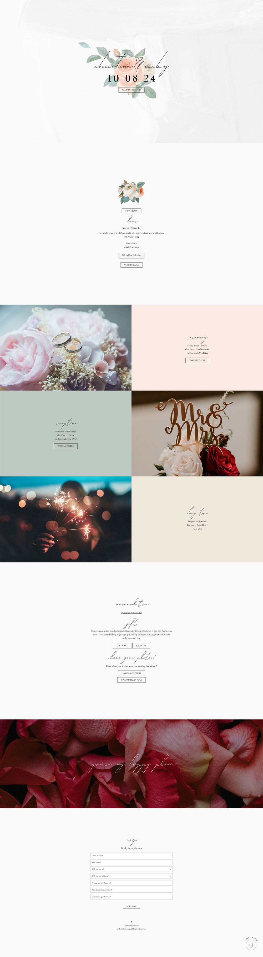 Evite You Online Personalised Paperless Digital Whatsapp Wedding Invitations & Websites England, Scotland, Wales UK
